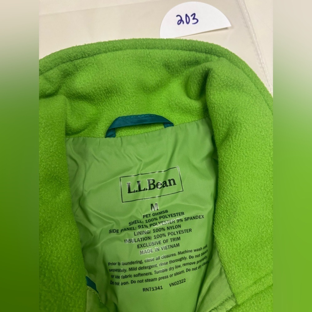 L. L. Bean Full Zip Quilted Puffer Vest Women’s Size Medium Green Gorpcore - Picture 5 of 6
